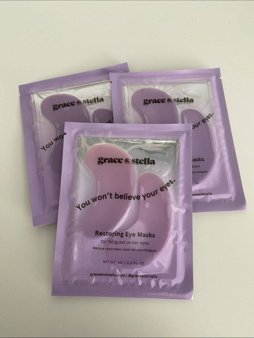 grace & stella Lavender Pink Restoring Eye Masks